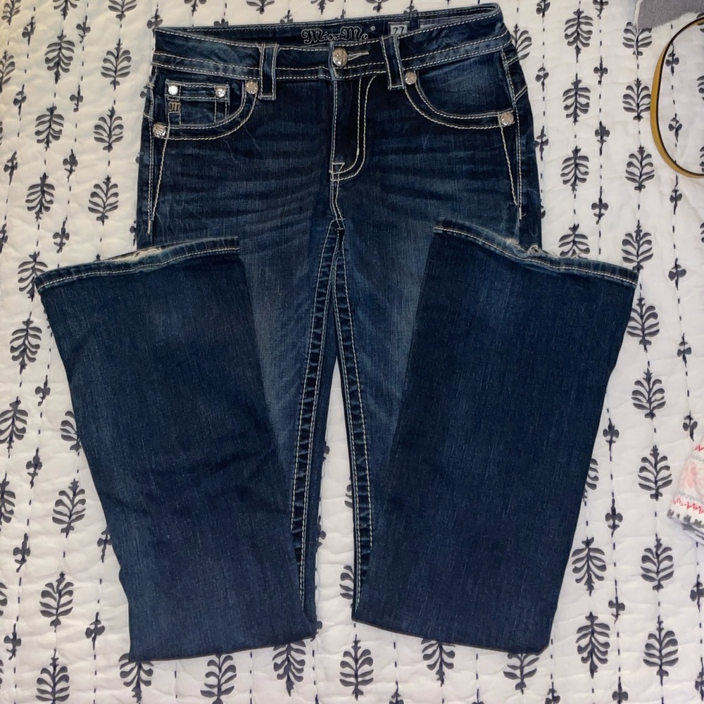 Miss Me Cow Print Bootcut Jeans Size 27